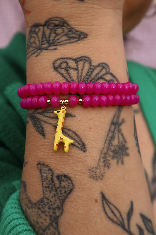 Mona Magenta Rondelle Jade