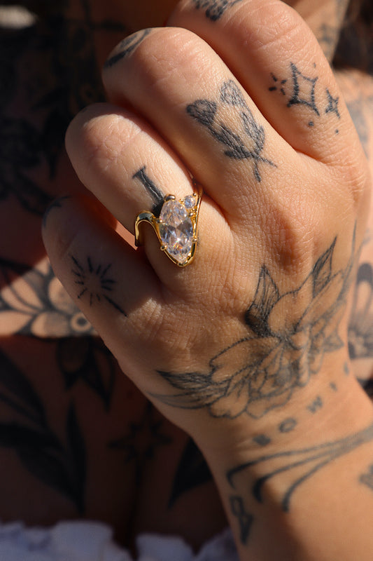 Navy Adjustable Ring