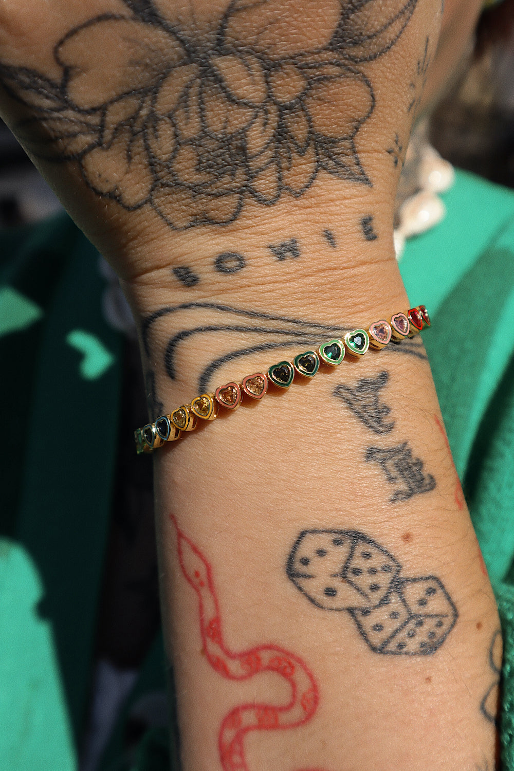 Polly Rainbow Heart Bracelet