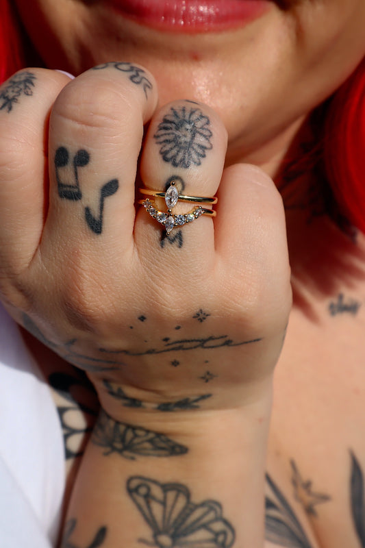 Rue Double Band Adjustable Ring