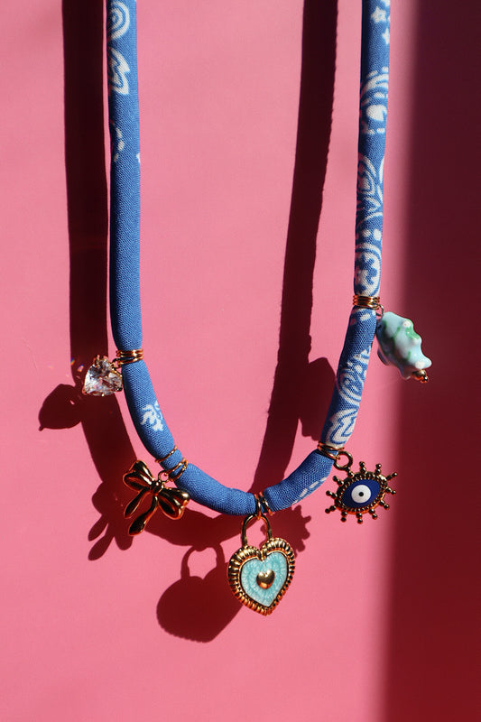 Roxy Blue Bandana Necklace