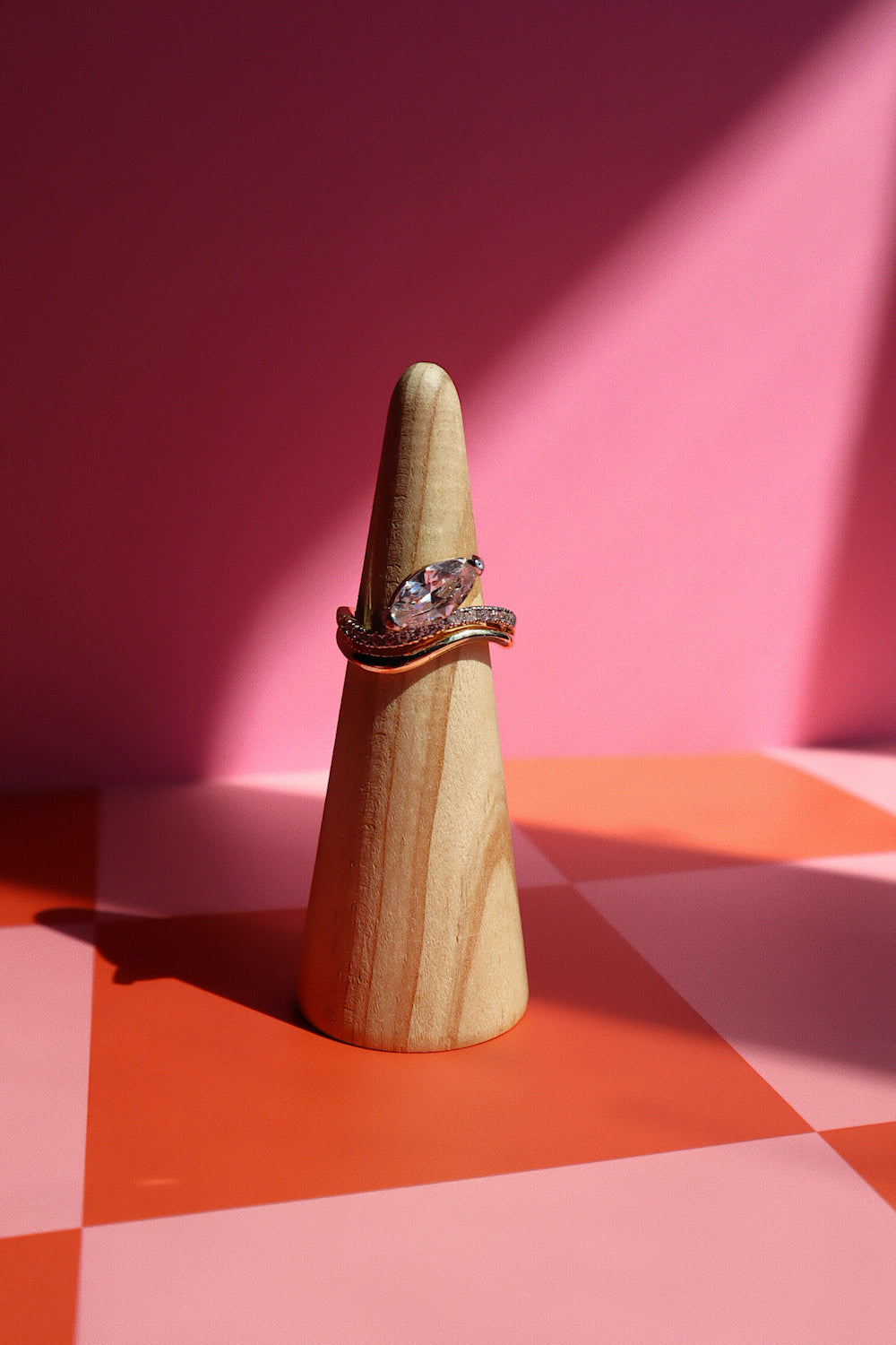 Double Band Teardrop Adjustable Ring