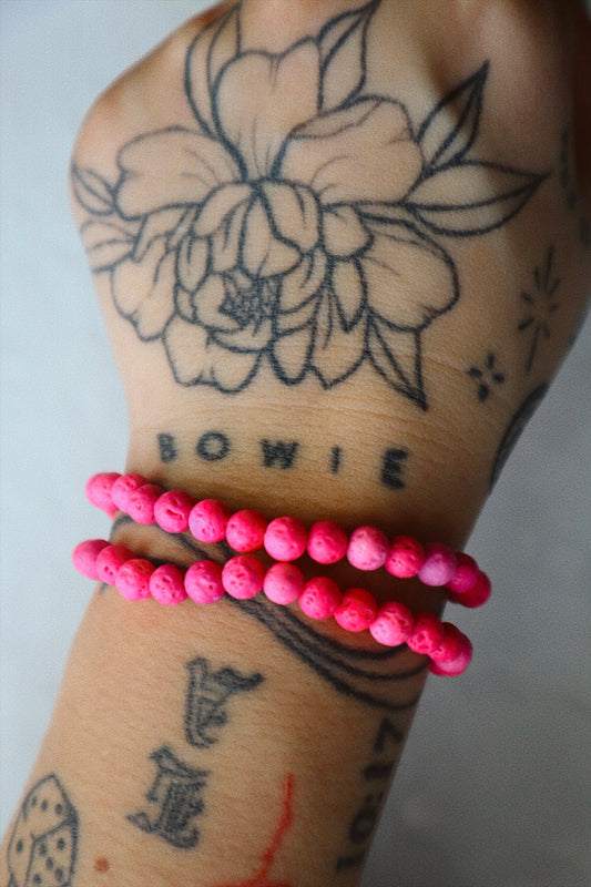 Hot Pink Lavastone Stacker