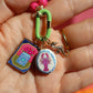Colorful Caribiner Necklace- Lime/Sunshine/Pink