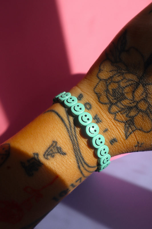 Teal Smiley Bracelet