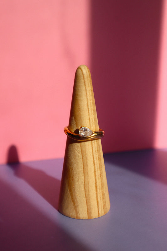 Wavy Teardrop Ring- Size 8