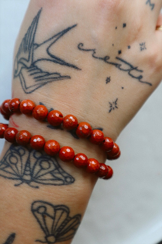 Rust Faceted Jade