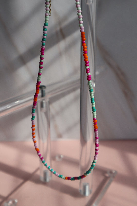 Neon Seed Bead Necklace