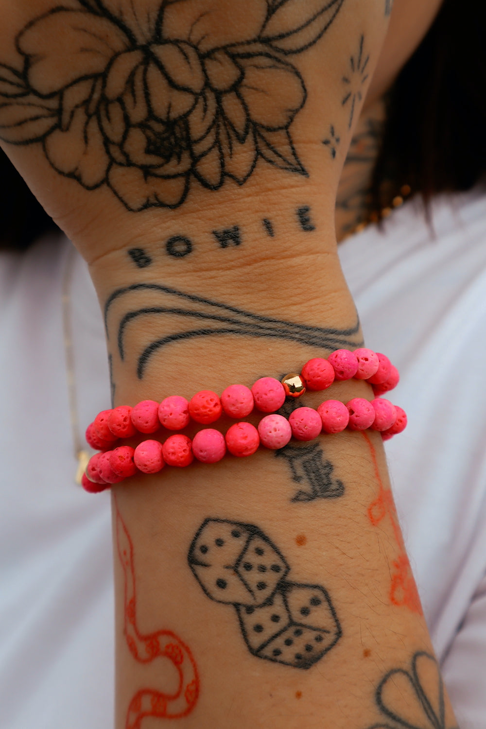 Hot Pink Lavastone Stacker