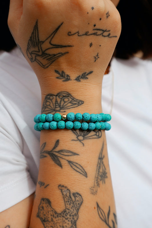Teal Lavastone Stacker
