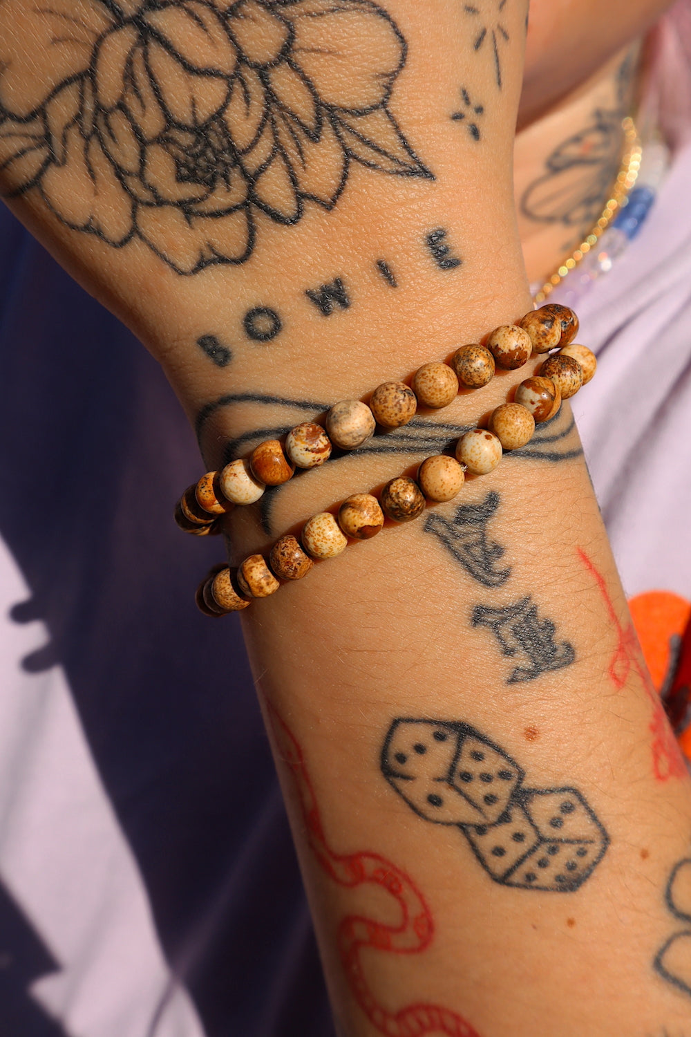 Matte Brown Jasper Stacker