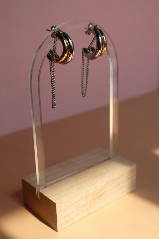 Mixed Metal Chain Stud