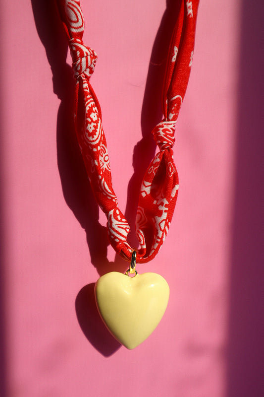 Bandana Necklace- Red/Butter