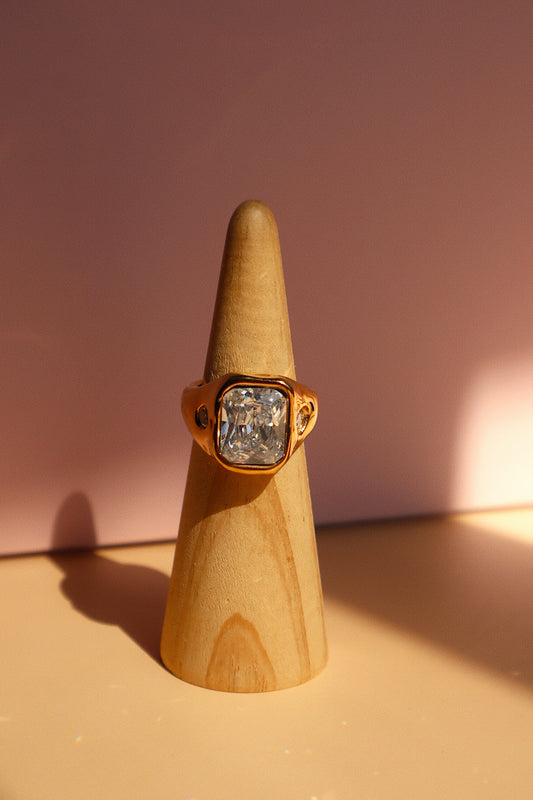 Chunky Natural Square Statement Ring