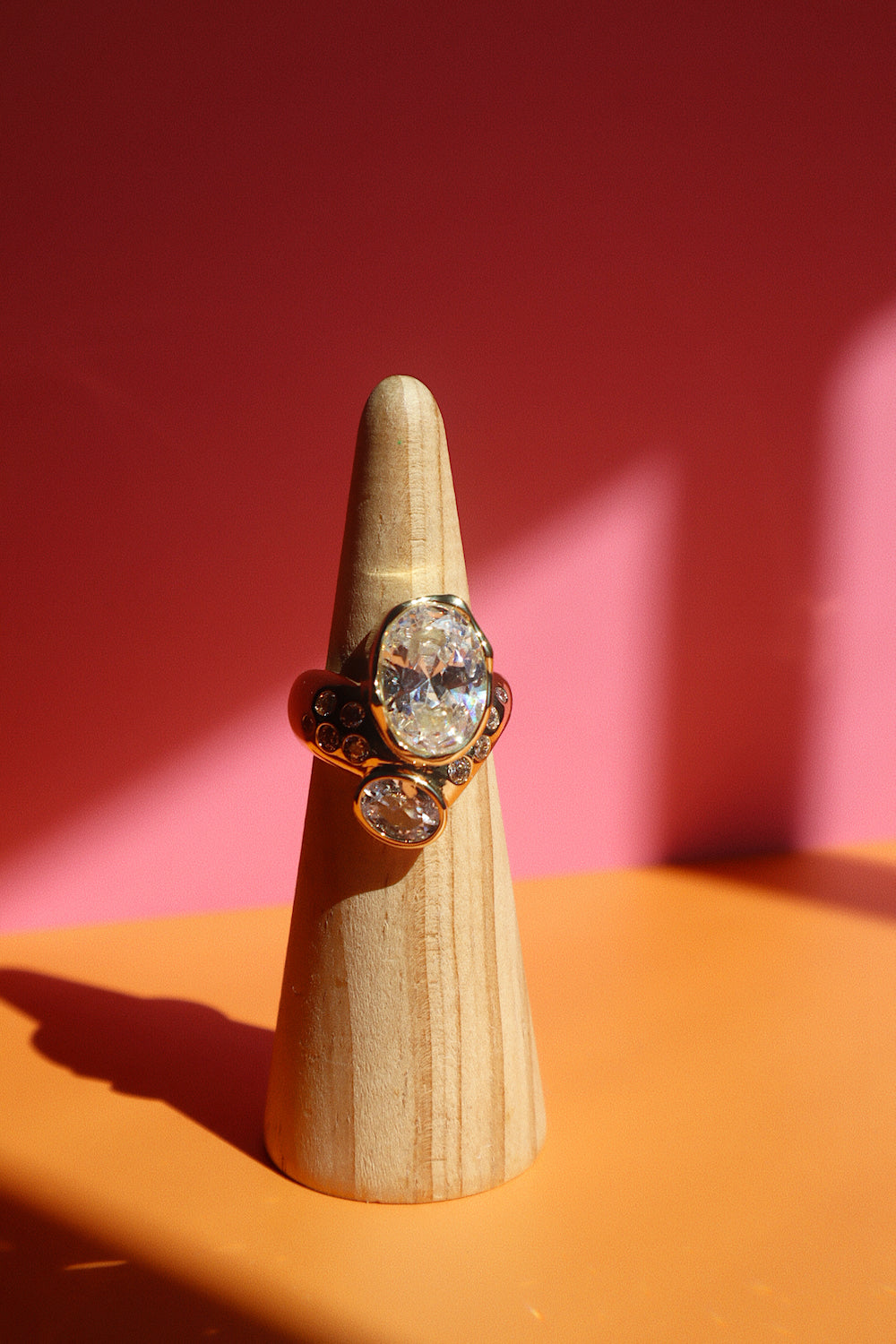 Adjustable Double Oval Statement Ring- Size 8