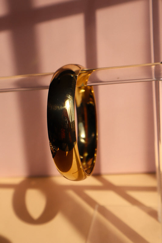 Chunky Gold Bangle- Petite Wrist