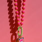 Colorful Caribiner Necklace- Lime/Sunshine/Pink