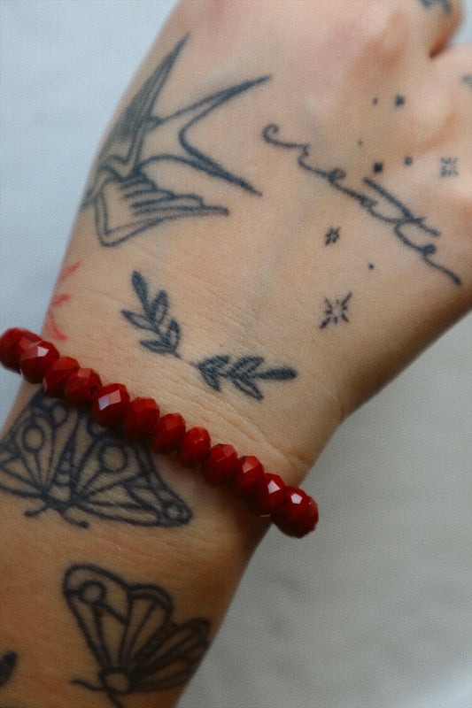 Ruby Red Rondelle Stacker