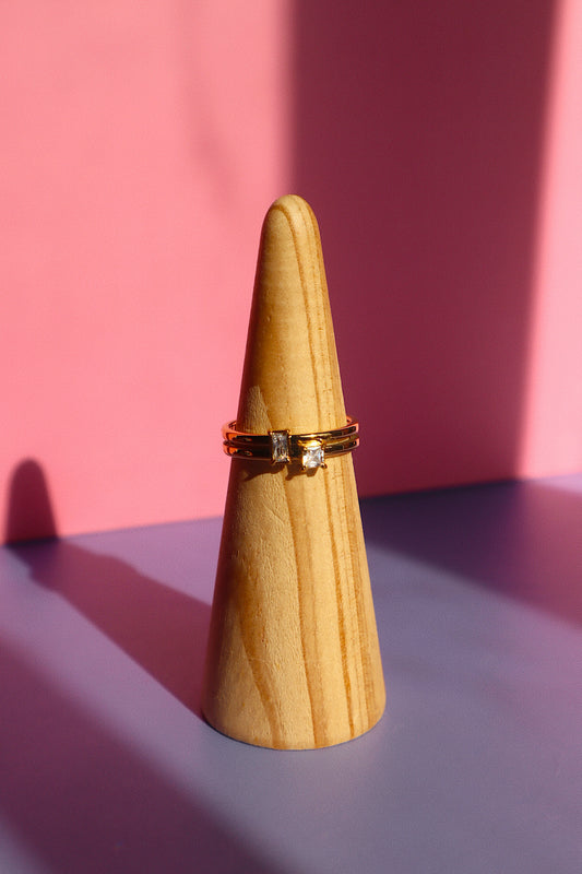 Double Band Stacking Ring- Adjustable