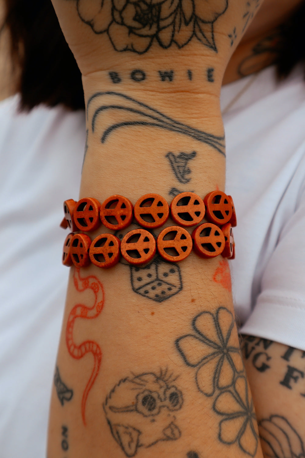 Brown Peace Sign Stacker
