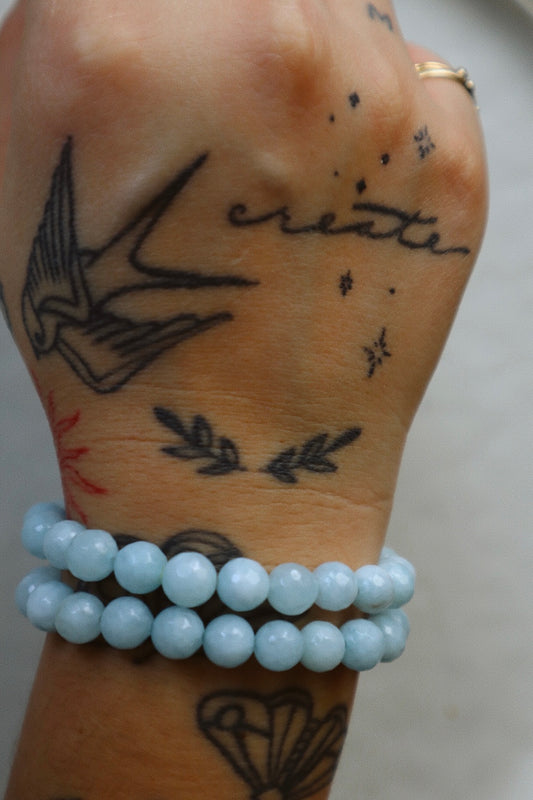 Sky Blue Faceted Agate