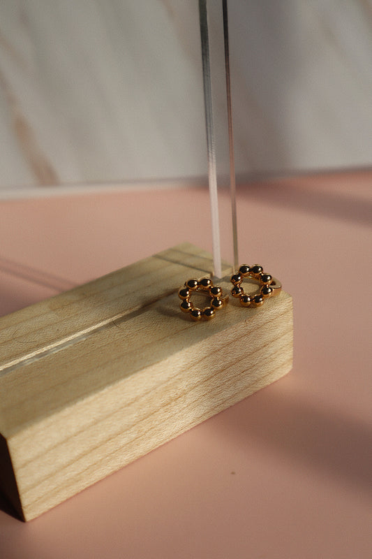 Beaded Circle Huggie