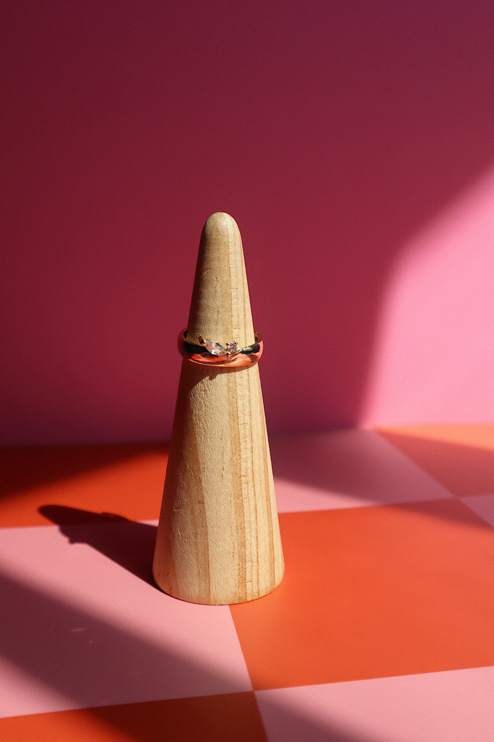 Band w/Double CZ Adjustable Ring