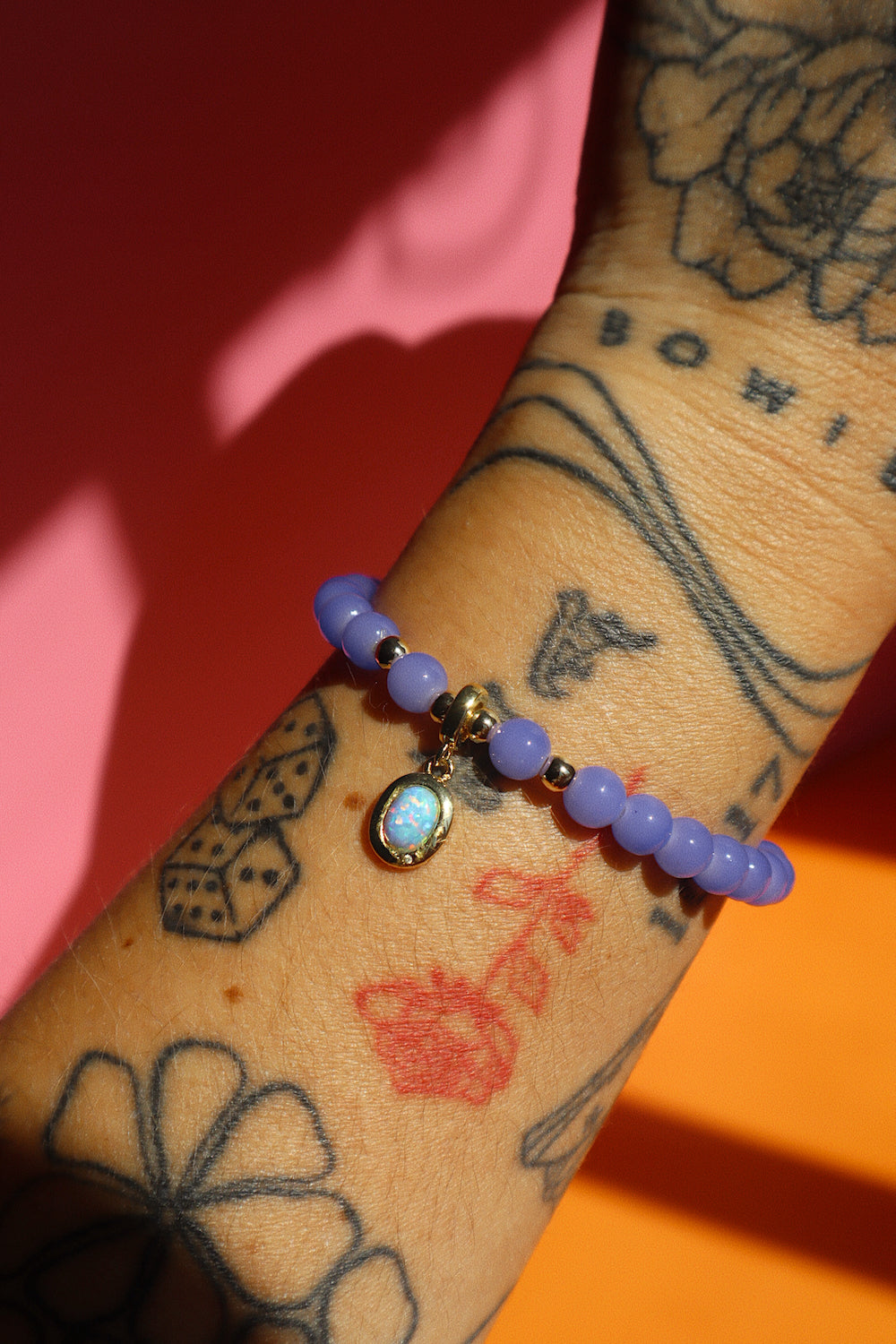 Ube Bracelet- Blue Opal Charm