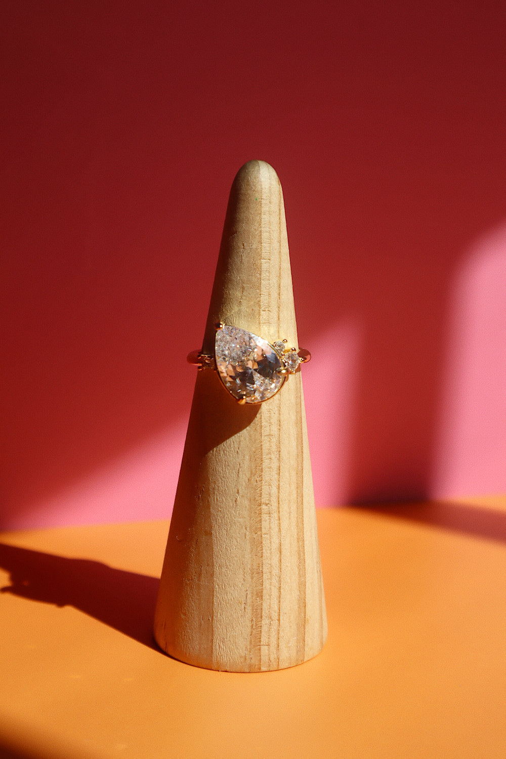 Adjustable Tilted Teardrop Ring