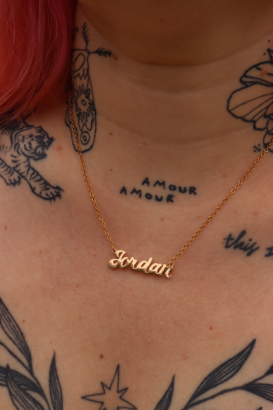 Poppy Custom Namebar Necklace - Retro
