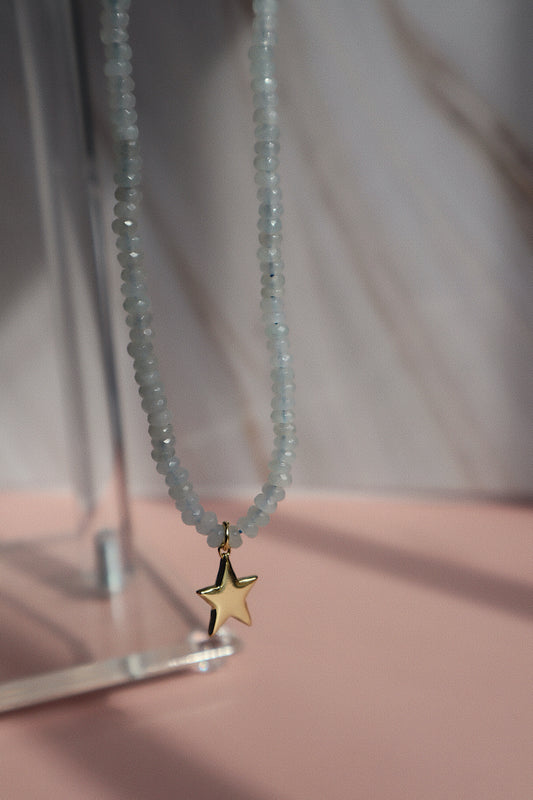 Baby Blue Star Gemstone Necklace