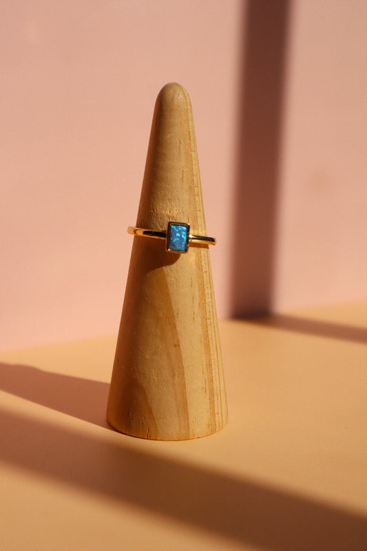 Blue Opal Adjustable Ring