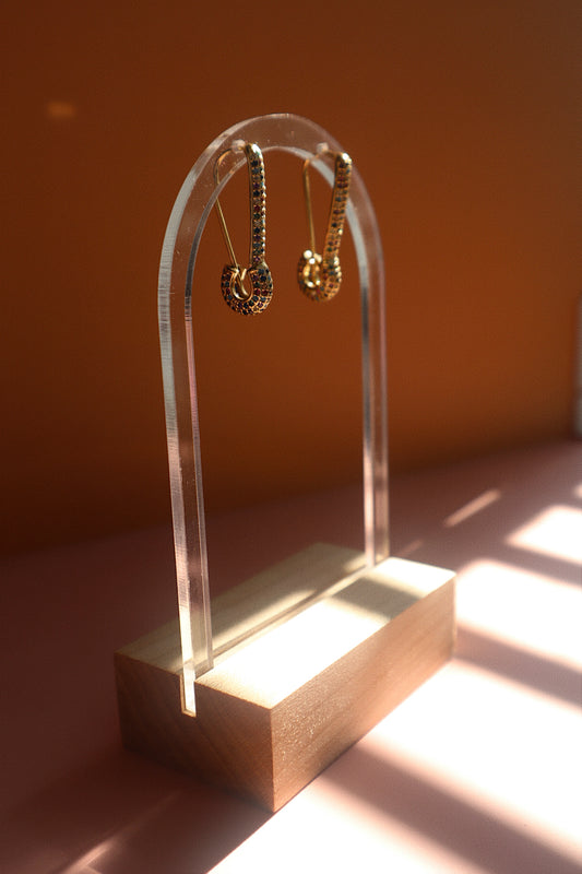 Rainbow Safety Pin Earring