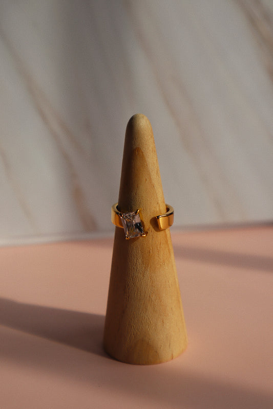 Thick Band CZ Wrap Ring- Size 7