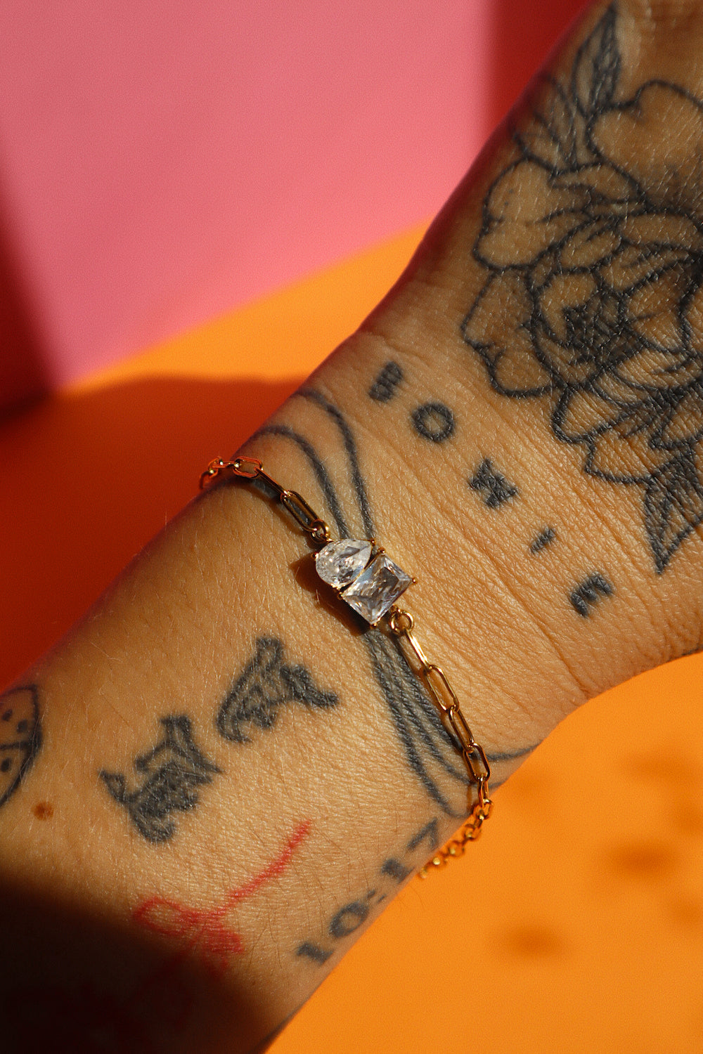 CZ Paperclip Bracelet