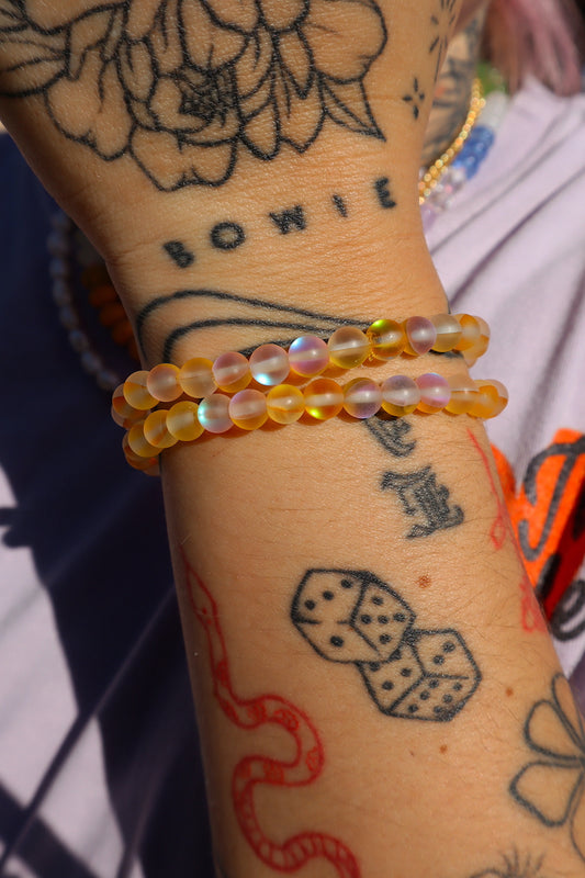 Matte Yellow Moonstone Stacker