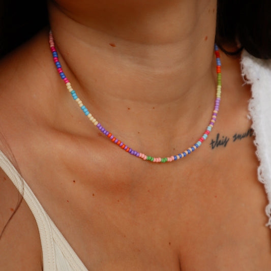The Slater Beaded Necklace- Lavender Haze