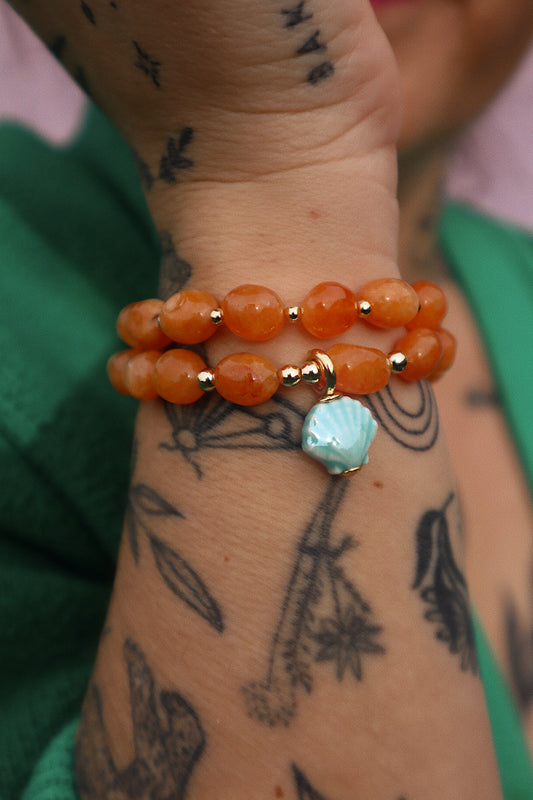 Winnie Melon Pebble Bracelet