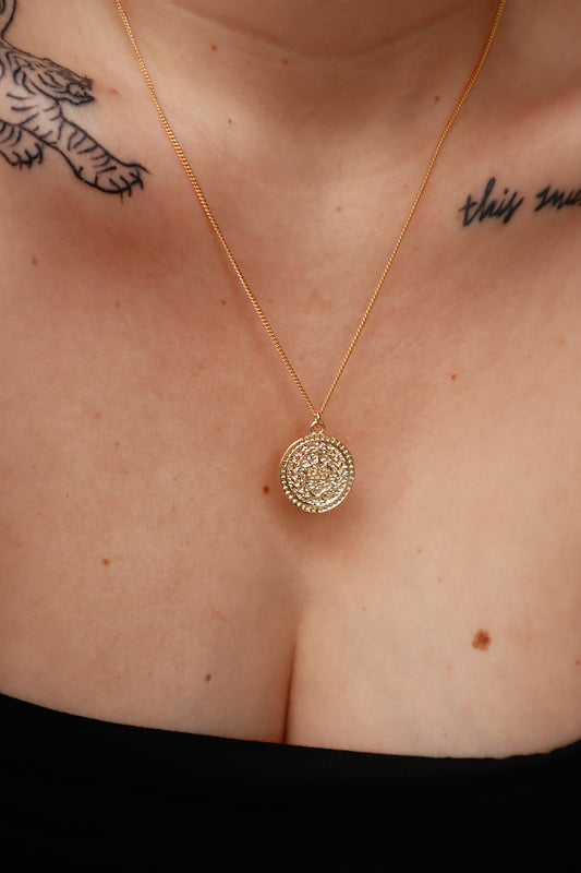 Wren Floral Coin Necklace