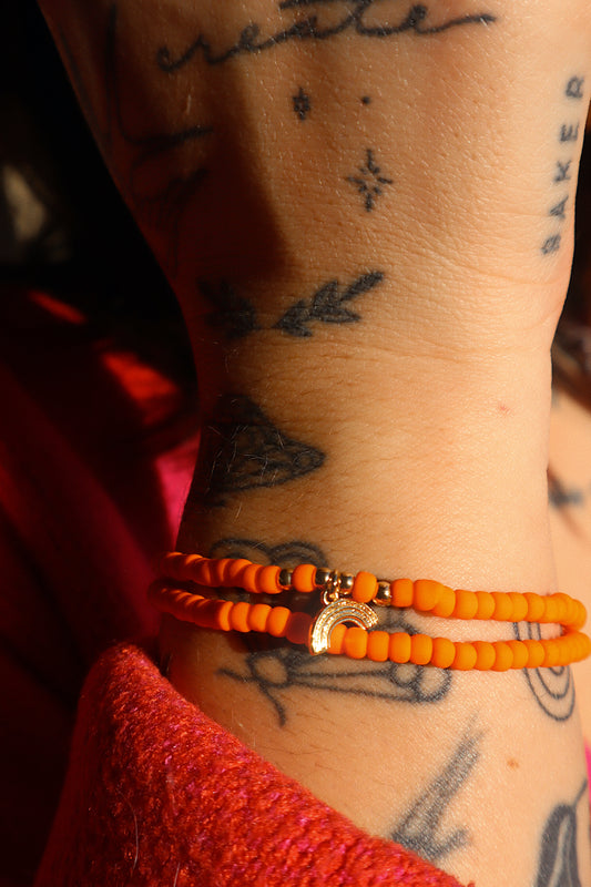 Wren Matte Orange Friendship Bracelet