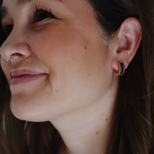The Lilith Onyx Hoop
